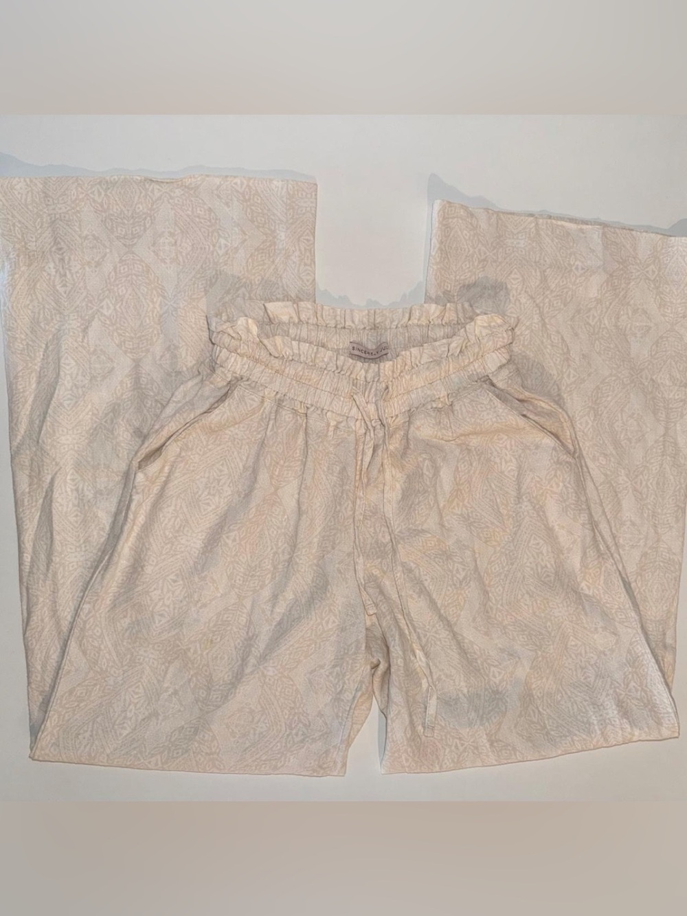 Sincerely Jules Cream Paperbag Waist with Subtle Floral Print